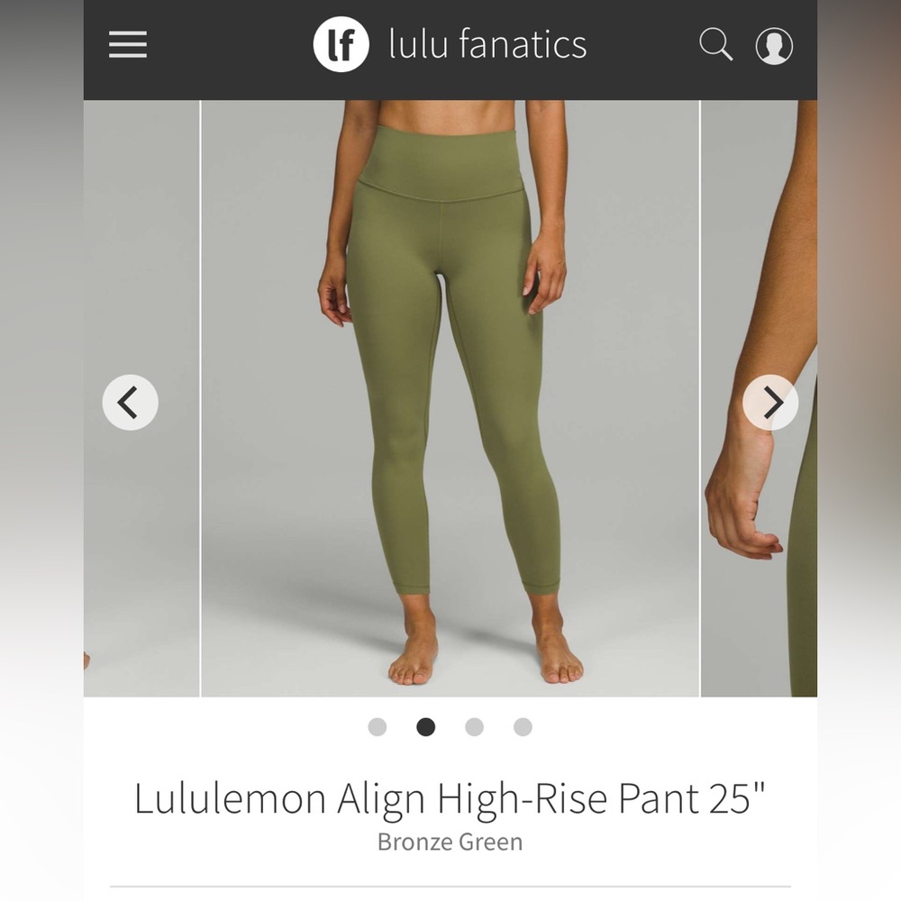 Bronze green Lululemon align leggings